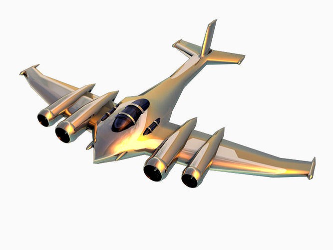 Silver futuristic airplane