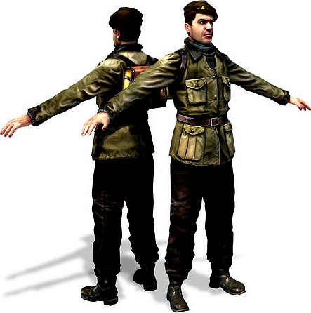 WWII Partisan 3D Character