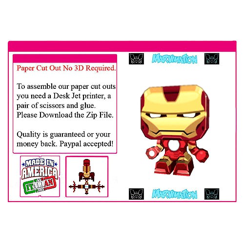Iron Man Paper Cut Out Not 3D Version