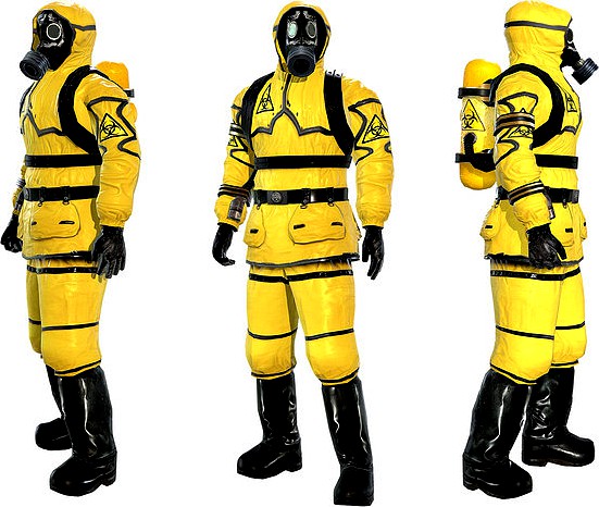 Man In Protective Hazmat Suit