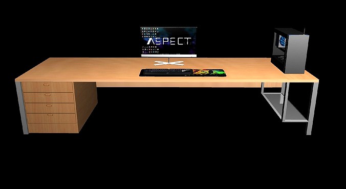 Low Poly Gaming Computer Setup