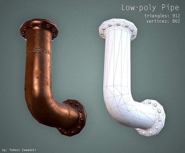 Curved Pipe - Low Poly