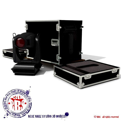 Flight case with Spot moving heads