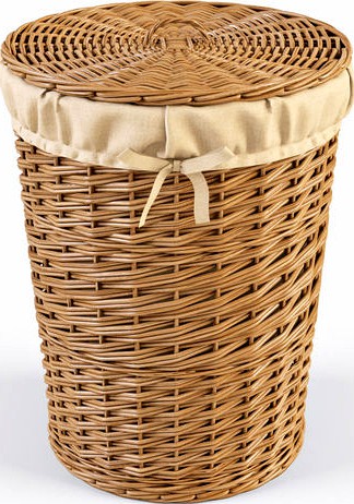 Wicker Laundry Basket 03 Natural Color