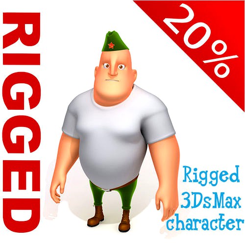 Soldier Cartoon Rigged