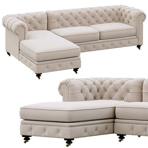 Restoration Hardware Petite Kensington Upholstered Left-Arm Chai