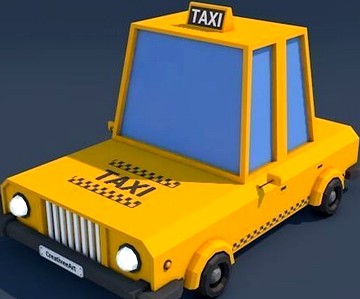 Low Poly Taxi Car 2