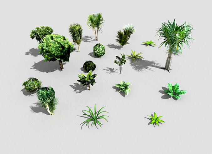 low poly foliage pack