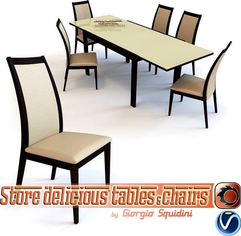 Chair CORTINA and Table NEW SMART dining set OLIVO and GODEASSI