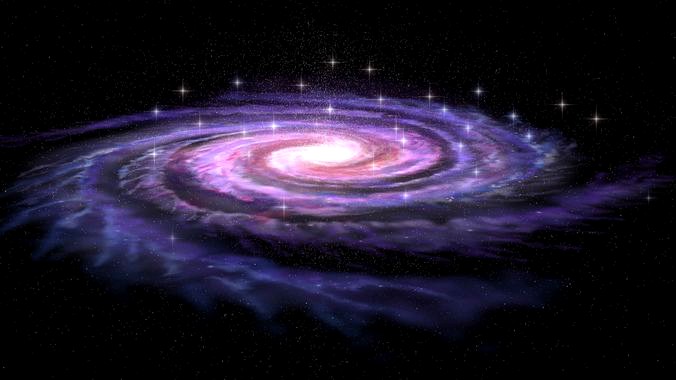 Spiral Galaxy in deep space 3D model