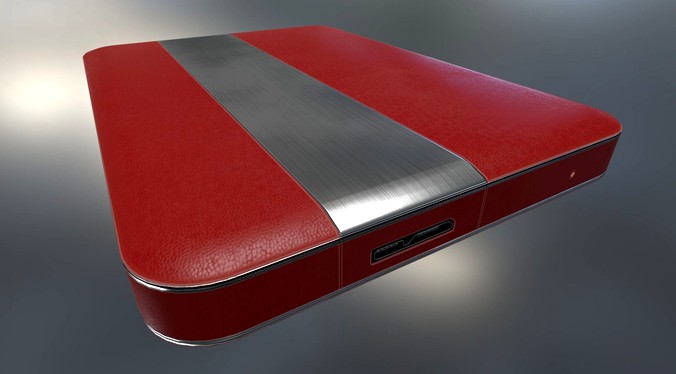 External Hard Drive  Red Leathe Version   - Gameready - PBR