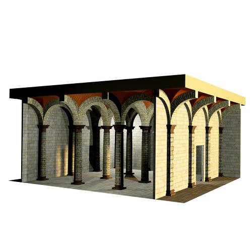 Vaulting 1-2   Romanic  500cm spaced  with thin arches