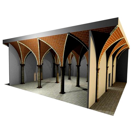 Vaulting 4-3   Renaissance  750cm spaced  with thick curbs