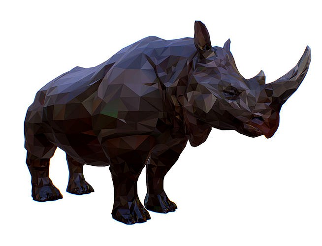 Rhino Low Polygon Art Animal