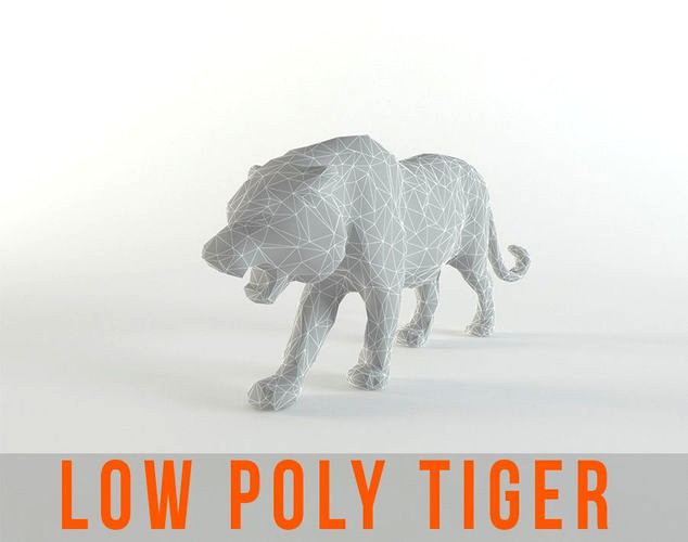 Tiger Low poly Mammal Wild Africa Lion Lowpoly