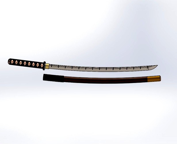 Katana and Scabbard high-poly