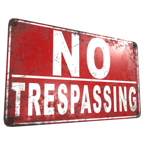 3D Sign No Trespassing Low Poly PBR Textures