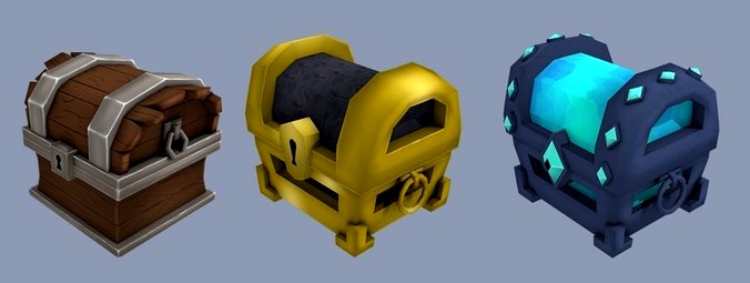 Treasure Pack Rewards Chest Lowpoly