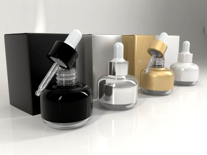 4 Cosmetic Bottle - Dropper and Box