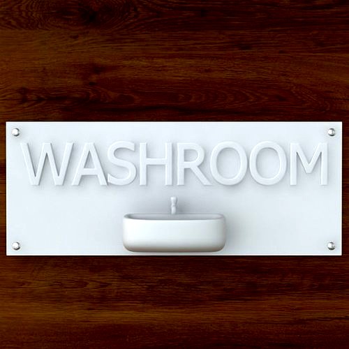 3d Printable Washroom sign STL OBJ | 3D