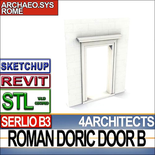 Ancient Roman Door B Revit STL Printable | 3D