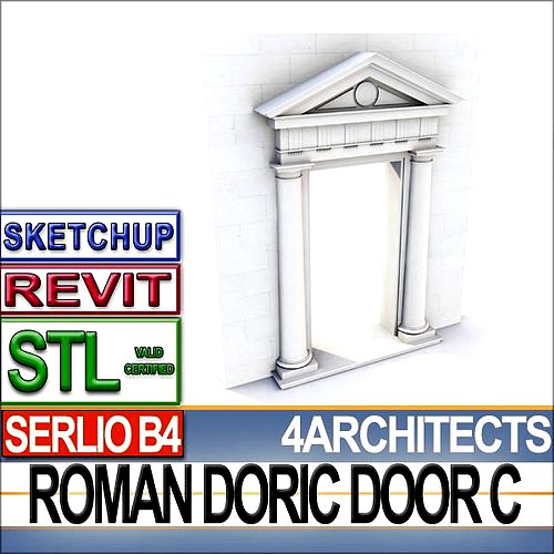 Renaissance Doric Door C Revit STL Printable | 3D