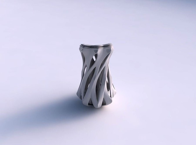 Vase plain with smooth cuts and support inside it eccentric | 3D