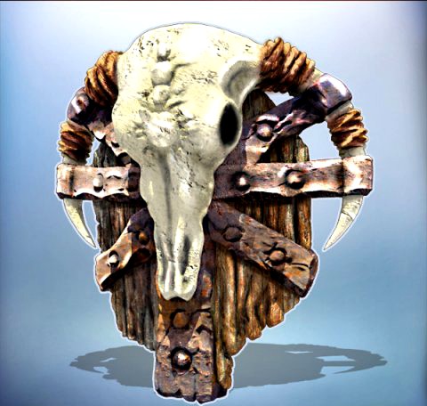 Fantasy Orcish Shield 3D Model