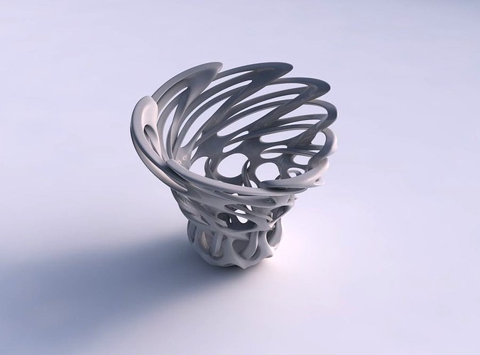 Vase flared with interlacing lattice pimp up top | 3D