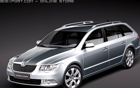 Skoda Superb Combi 2010 3D Model