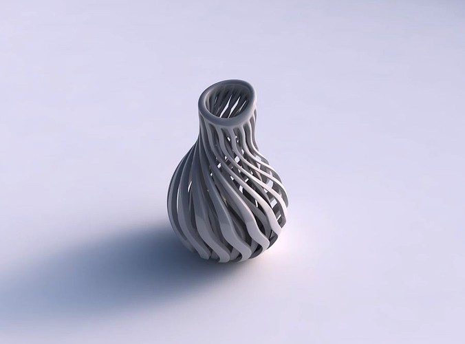 Vase curved with sharp muscle structure pimp up top | 3D