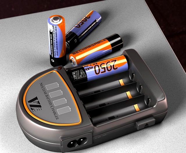 Battery charger plus battery 3D Model