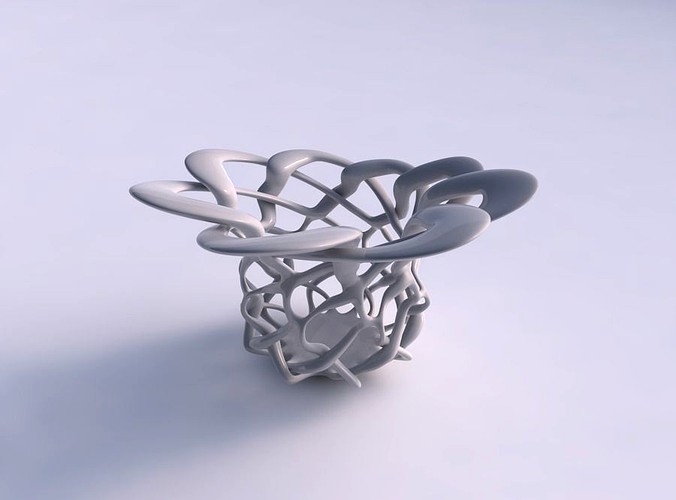 Bowl cylindrical with interlacing lattice eccentric | 3D