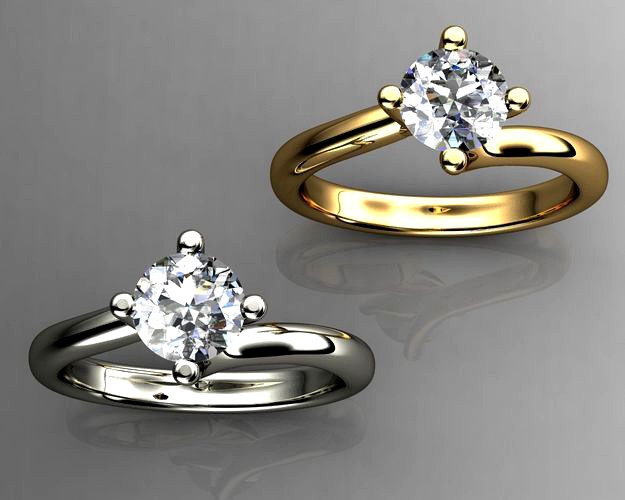 Solitaire Diamond Engagement Rings | 3D