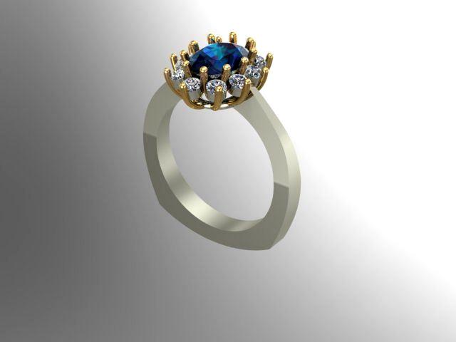 saphire diamond antraj ring | 3D