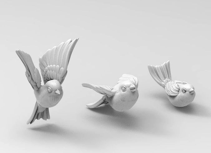 birds tit bullfinch Sparrow nightingale | 3D