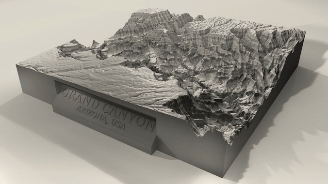 3D Printable Grand Canyon Landscape Plinth | 3D
