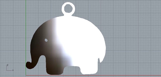 Pendant elephant simple | 3D