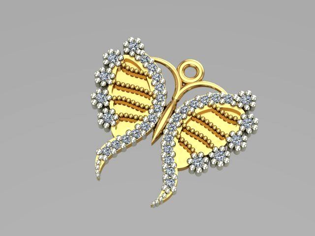 sintered butterfly pendant | 3D