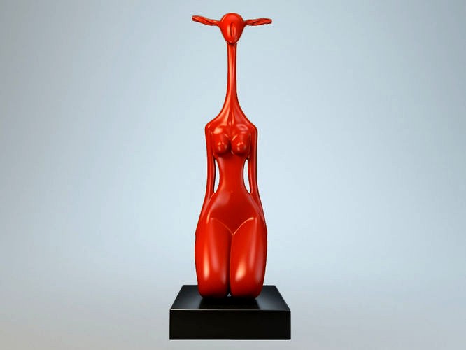 Female giraffe sculpture P | 3D