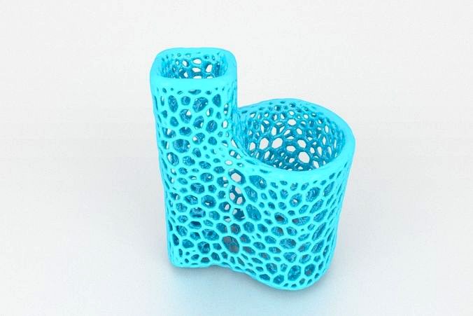 Voronoi Toothbrush Toothpaste Holder | 3D