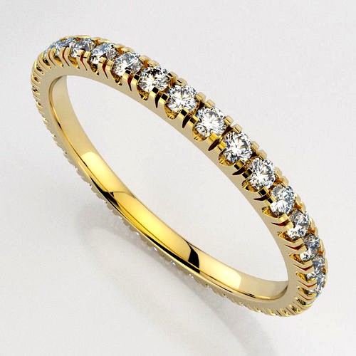 Pave Diamond Wedding Band | 3D