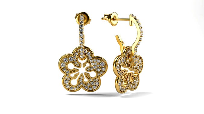 Copy of Blossom Pave earring | 3D