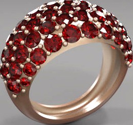 Ring with gems | 3D
