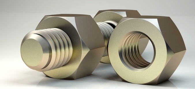 3d Bolt and Nut model Original Sizes Clear Model | 3D