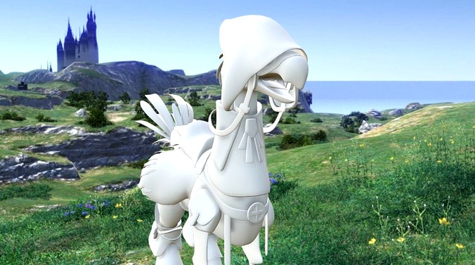Chocobo with White Mage Barding from FFXIV | 3D
