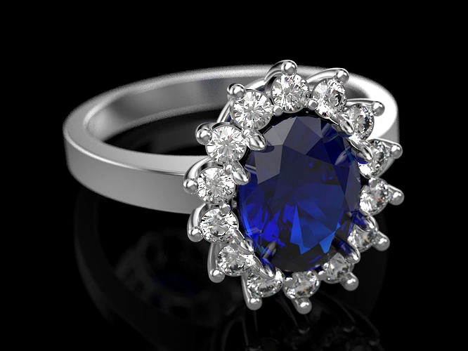 2 Sapphire ring  | 3D