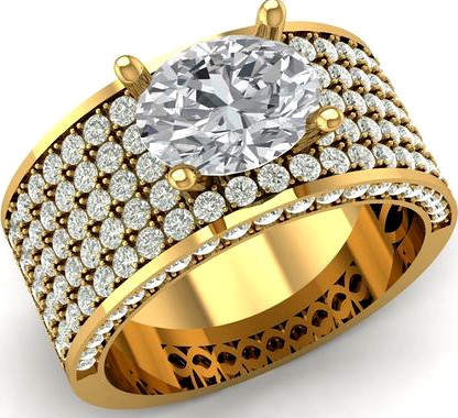 86 Luxury Diamond Ring in HongKong Style | 3D