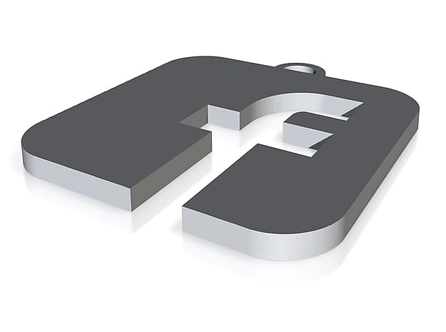 Facebook logo keychain | 3D