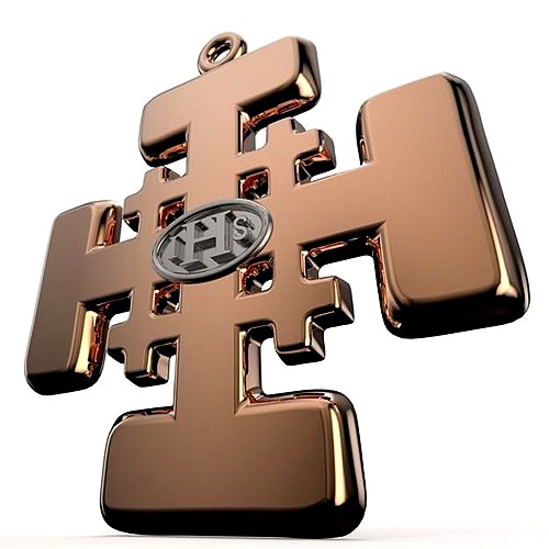 Jerusalem Cross with Jesus monogram IHS | 3D